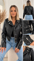 Geacă Biker Noir