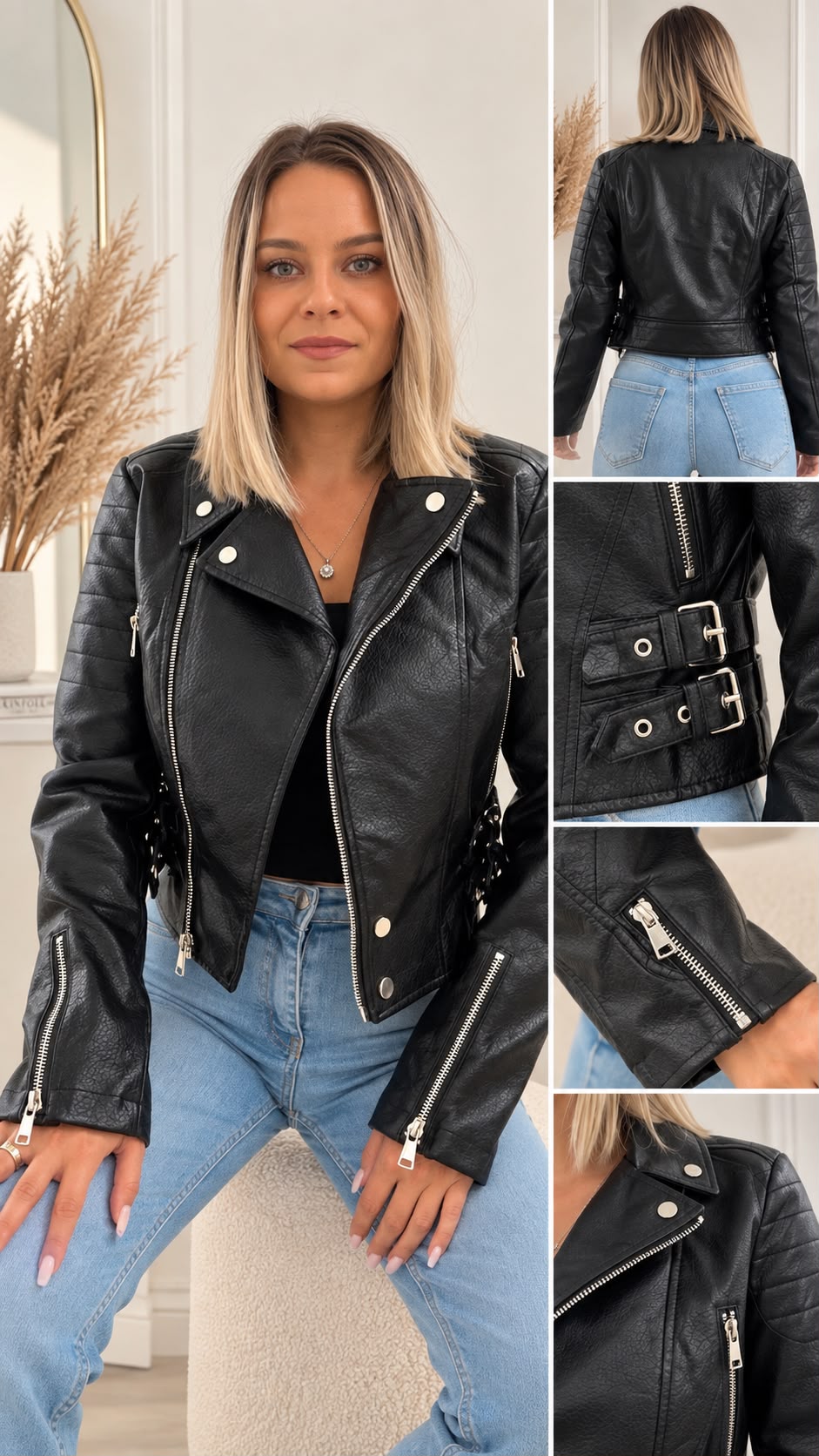 Geacă Biker Noir