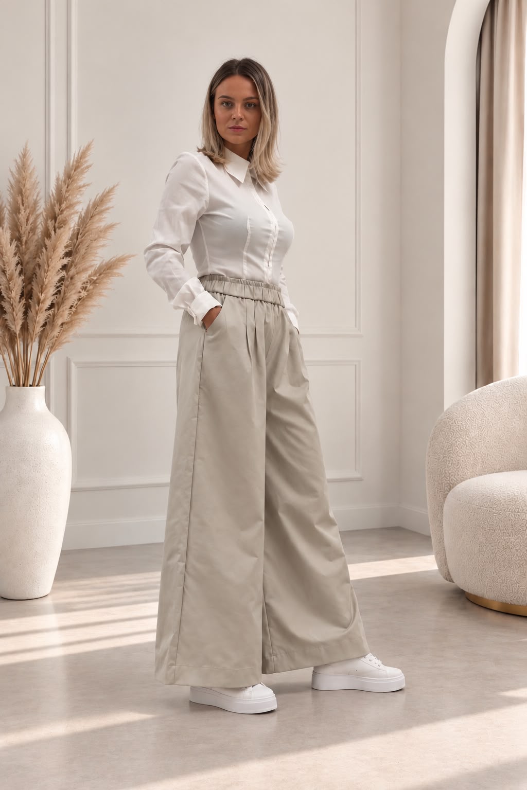 Pantaloni Urban Chic Bej