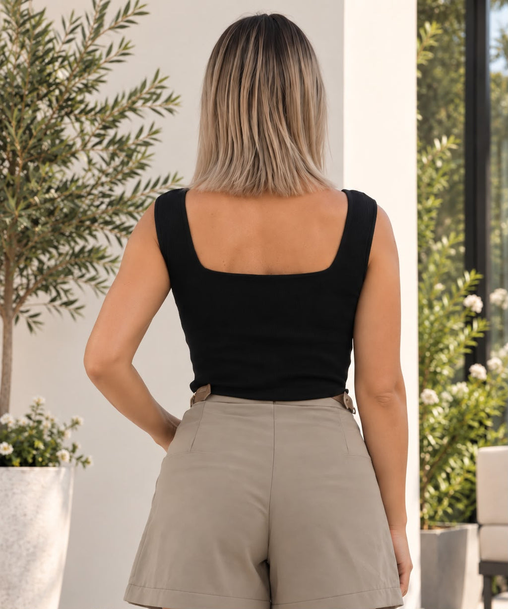 Top Negru cu Fermoar