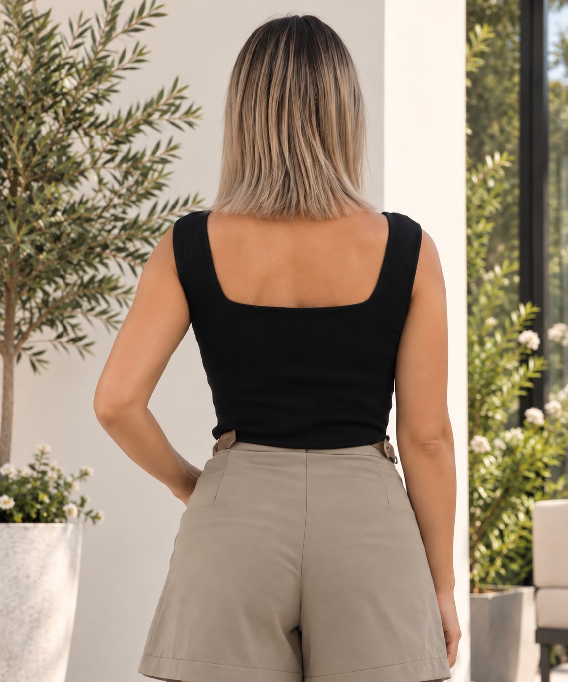 Top Negru cu Fermoar